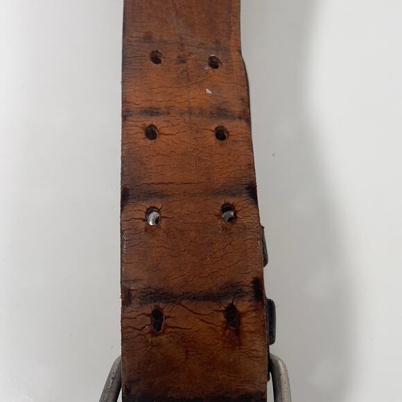 Wide Stamped Tooled Cut-out Vintage Leather Western Boho Belt Horseheads - Picture 11 of 16